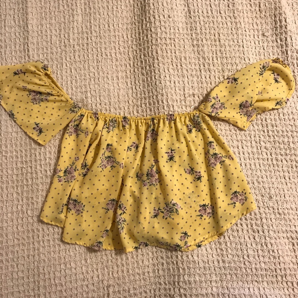 PASTEL YELLOW FLORAL OFF THE SHOULDER BLOUSE